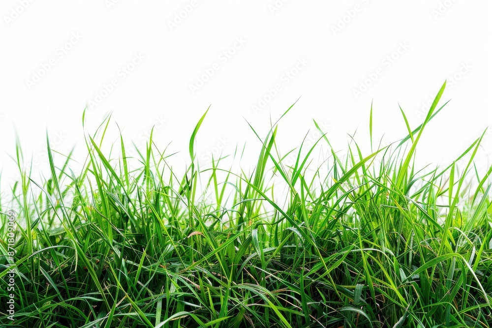 beautiful natural setting of green grass contrasting with a white background beautiful natural setting of green grass contrasting with a white background