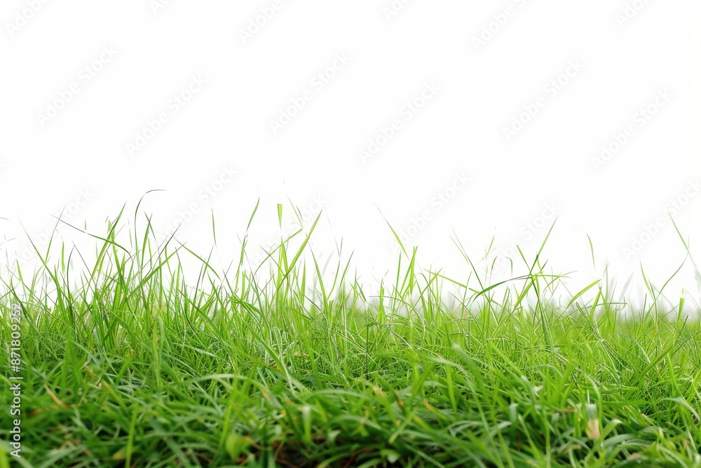 Fototapeta premium peaceful environment with fresh green grass against a minimalist white background