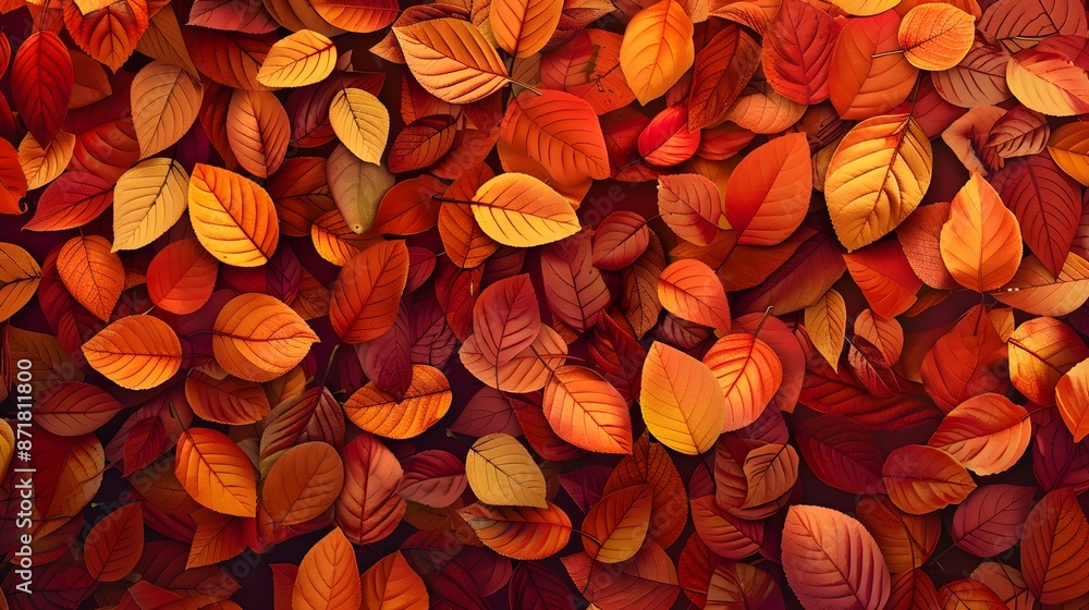 abstract red and orange autumn leaves background. Vibrant seasonal background pattern abstract red and orange autumn leaves background. Vibrant seasonal background pattern