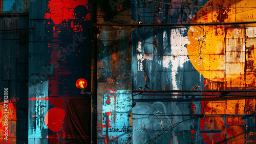 Citycore Night: An Experimental Industrial Abstract Realism Photography photo