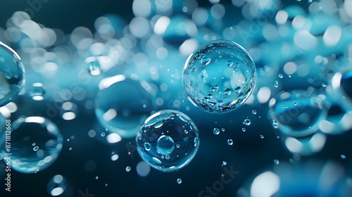 Wallpaper Mural Futuristic Molecular Network Bubbles and Holographic Display in Research Center Torontodigital.ca