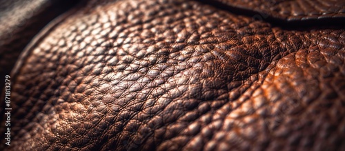 Close-up view of a detailed leather texture, ideal as a background for design projects, with ample copy space image.