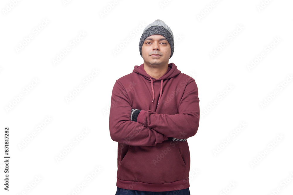 Man feeling cold with cap blouse. Cold concept. Winter concept. Low temperature. Man feeling cold with cap blouse. Cold concept. Winter concept. Low temperature.