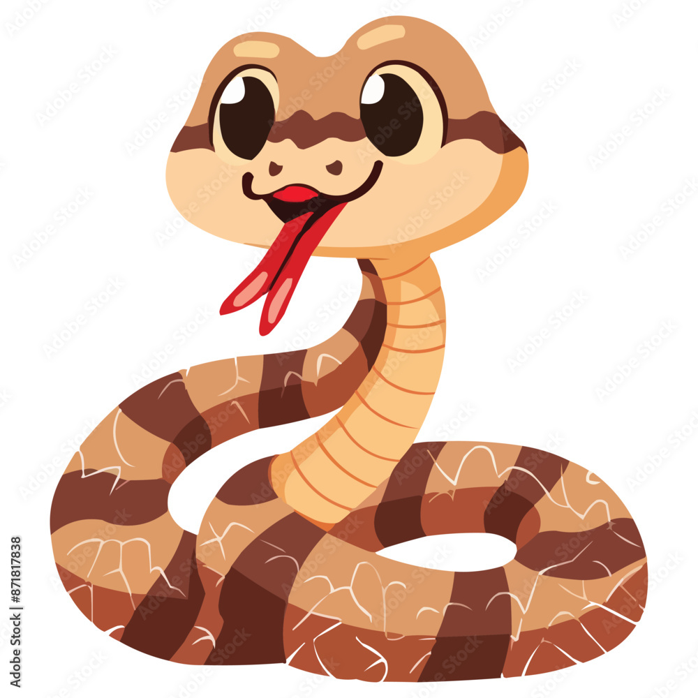 Fototapeta premium cute Cartoon snake posing and sticking out tongue vector