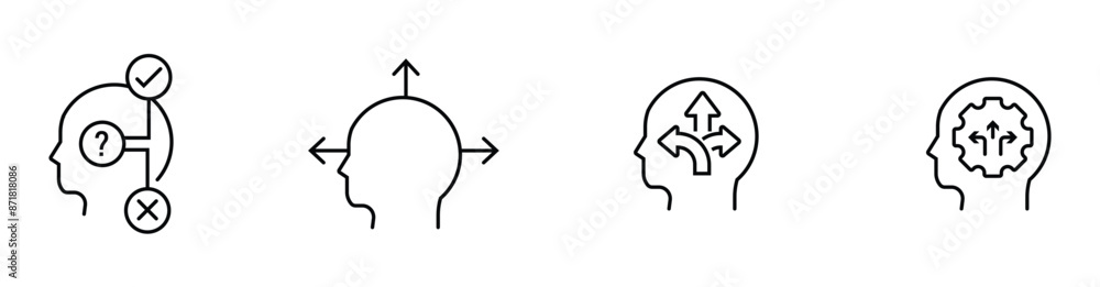 set of decision making icon vector. Linear style sign for mobile concept and web design. decision making symbol illustration. Pixel vector graphics - Vector. set of decision making icon vector. Linear style sign for mobile concept and web design. decision making symbol illustration. Pixel vector graphics - Vector.
