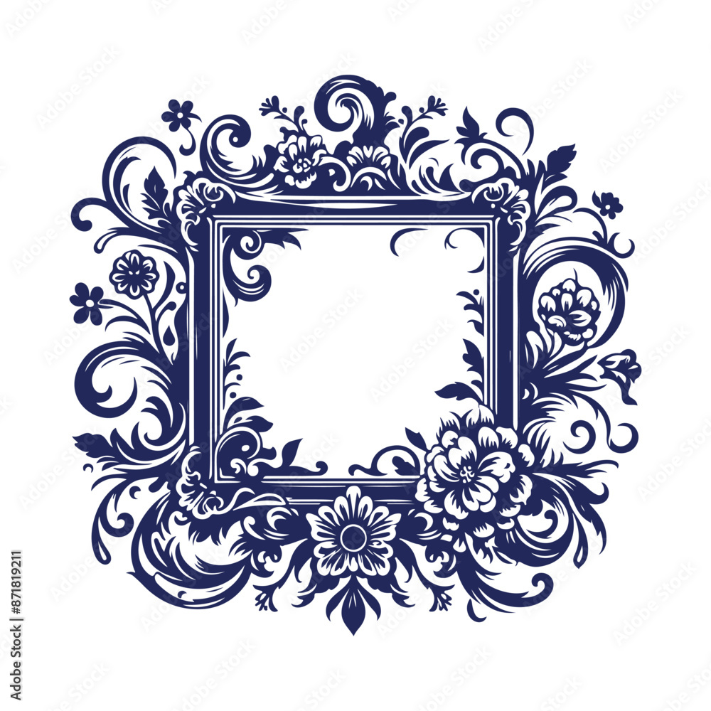 frame with floral ornament frame with floral ornament