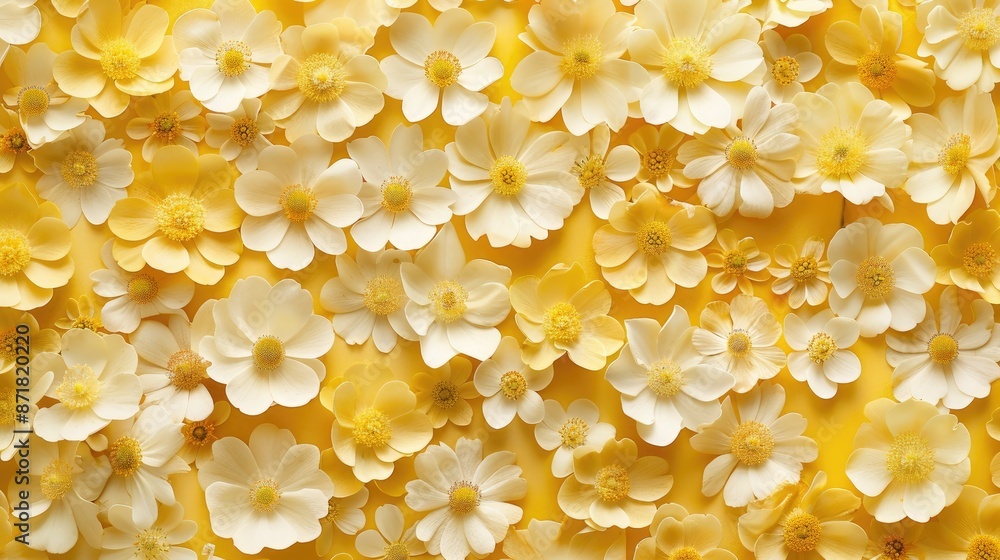 Flowers in a background of yellow Flowers in a background of yellow
