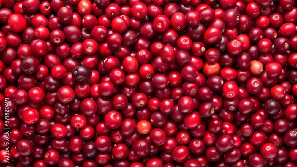red cranberry spread out evenly to form a textured background. red cranberry spread out evenly to form a textured background.