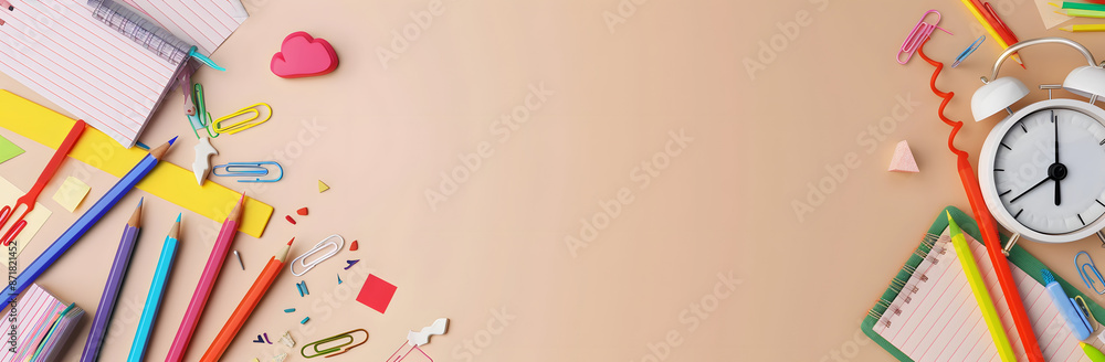A background image composed of many colored stationery, with a blank background. Describe the richness and diversity of campus life. A background image composed of many colored stationery, with a blank background. Describe the richness and diversity of campus life.