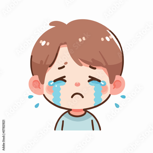 Wallpaper Mural Vector image of crying little child Torontodigital.ca