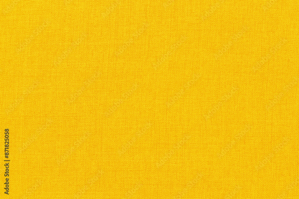 Fototapeta premium Yellow linen fabric cloth texture for background, natural textile pattern.