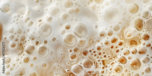 Beer froth with foam bubbles texture background - Ai Generated