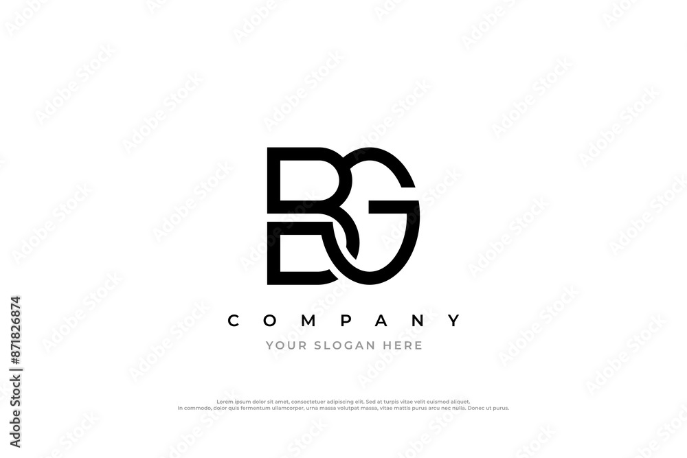 Obraz premium Initial Letter BG Logo Design
