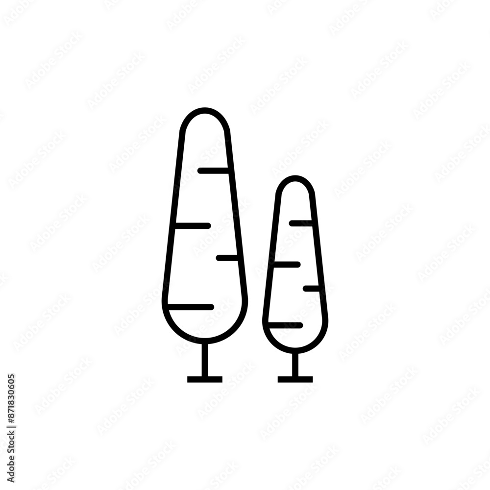 Simple Tree linear icon vector. Forest tree illustration. Christmas tree symbols. Simple Tree linear icon vector. Forest tree illustration. Christmas tree symbols.
