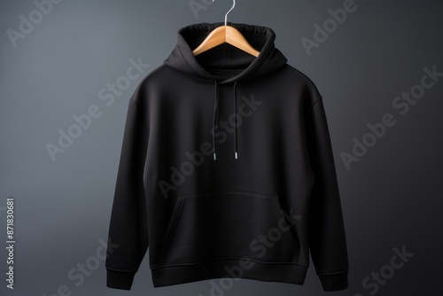 Blank hoodie template. Hoodie sweatshirt long sleeve with clipping path, hoody for design mockup for print, isolated on solid background.