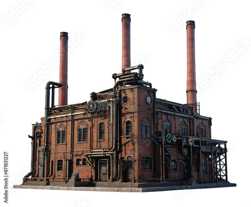PNG of a small steampunk factory
