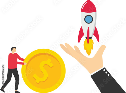 Funding startup company, fundraising to start business, investor, venture capital or VC to financial support, budget or sponsorship concept,

