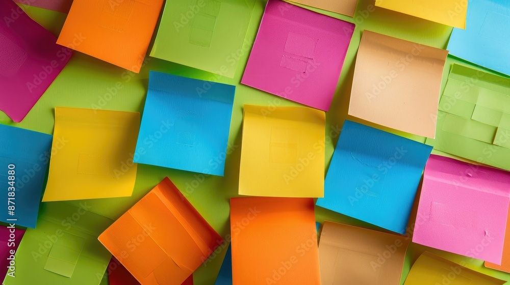Colored Background with Sticky Notes Colored Background with Sticky Notes