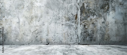 Background featuring an aged gray concrete wall with textured surface, suitable for copy space image. photo