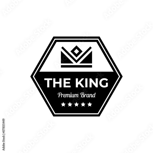 Vintage hipster crown logo design illustration