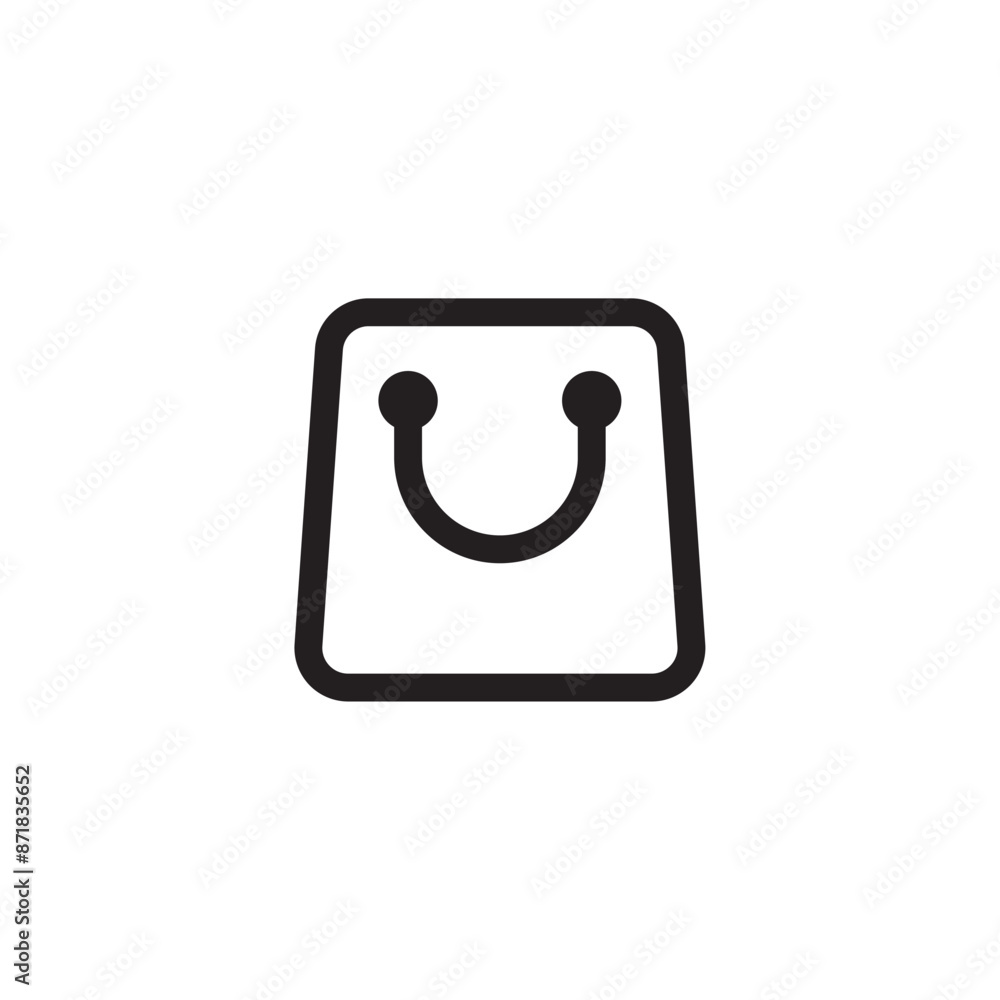 shopping bag vector icon. Simple cart sign shopping bag vector icon. Simple cart sign