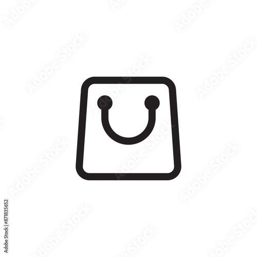 shopping bag vector icon. Simple cart sign