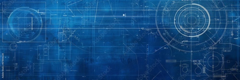 Abstract blueprint background texture. Engineering drawing. Parts for industrial construction Abstract blueprint background texture. Engineering drawing. Parts for industrial construction