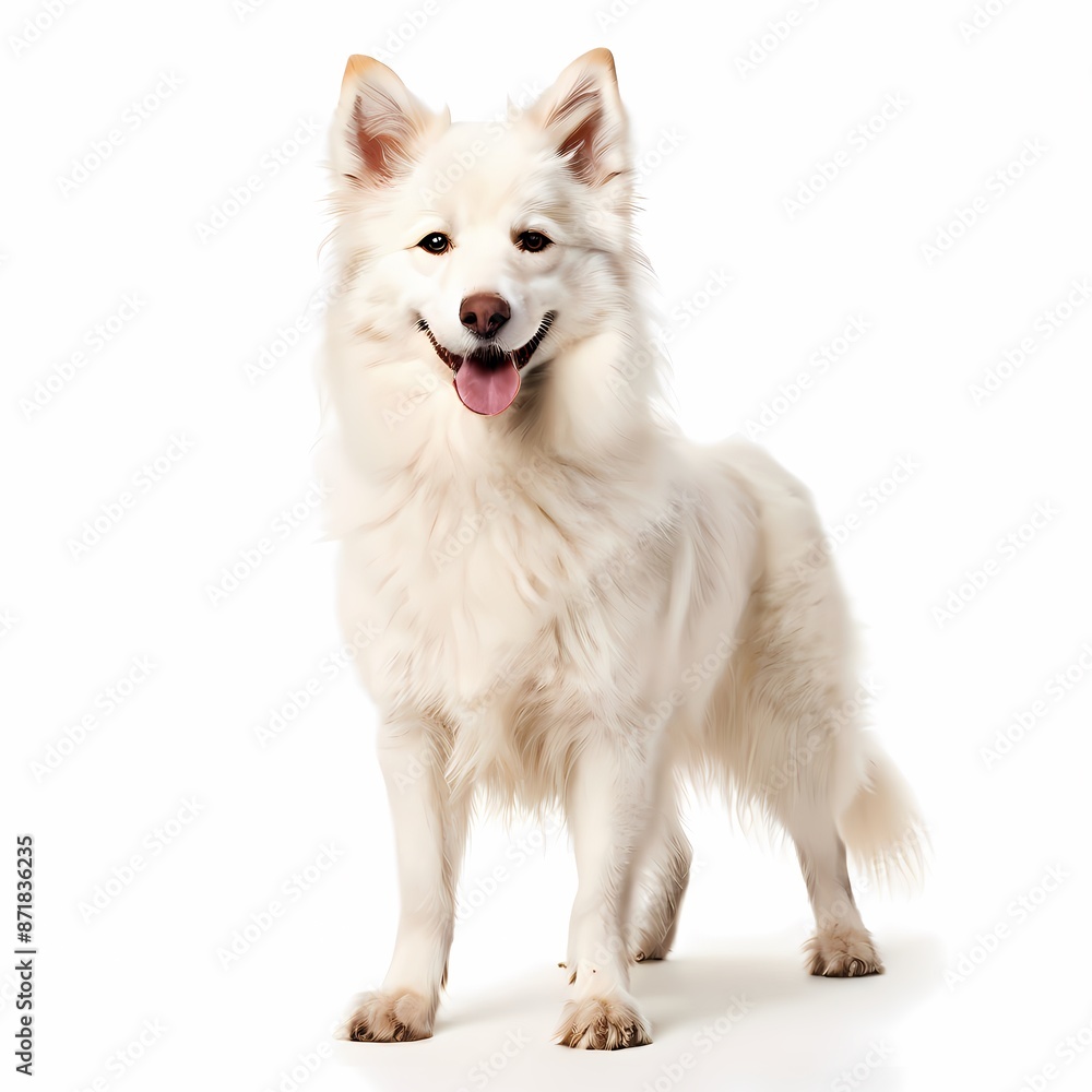 Vlpino Italiano dog breed standing against white background, Ai Generated Vlpino Italiano dog breed standing against white background, Ai Generated