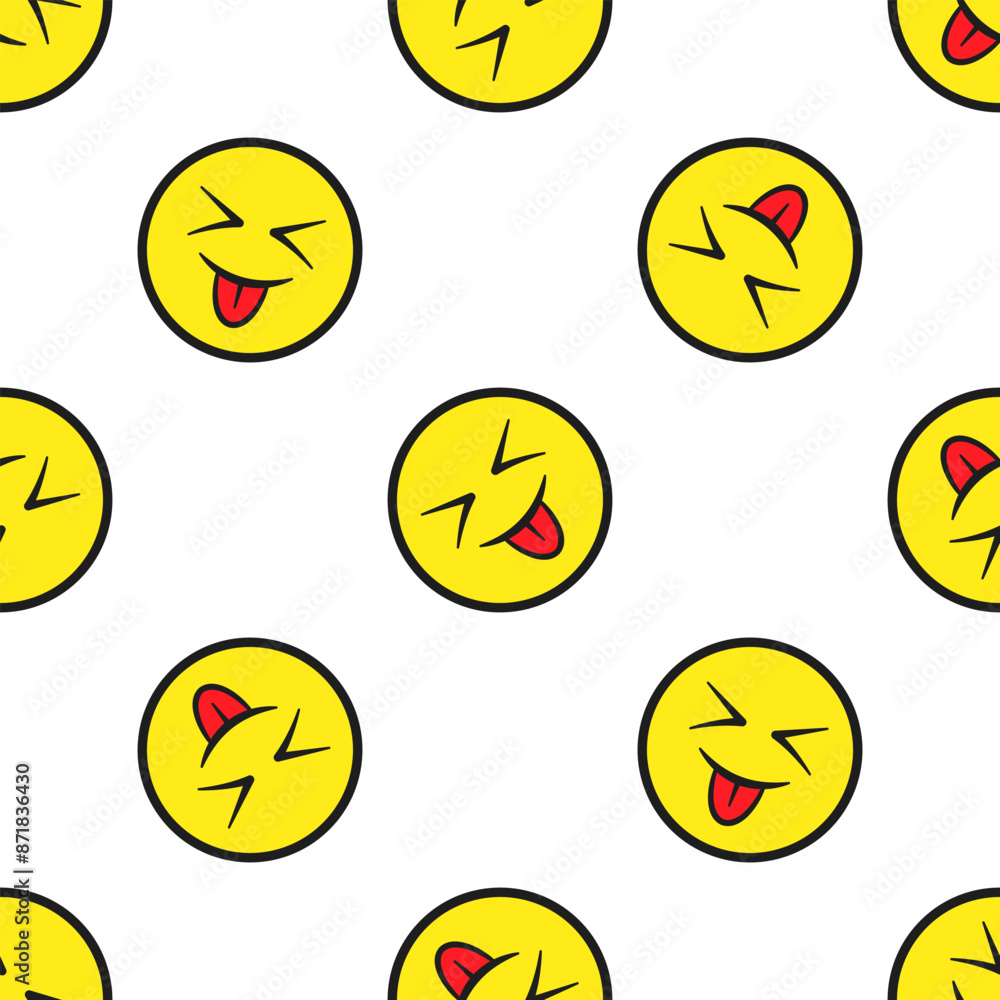 Laughing emoji seamless pattern. Vector elements on white background. Best for textile, mobile apps, UI and web design. Laughing emoji seamless pattern. Vector elements on white background. Best for textile, mobile apps, UI and web design.