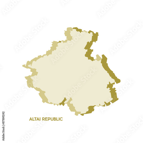 Altai Republic Map - World Map International vector template. Russia region silhouette vector illustration