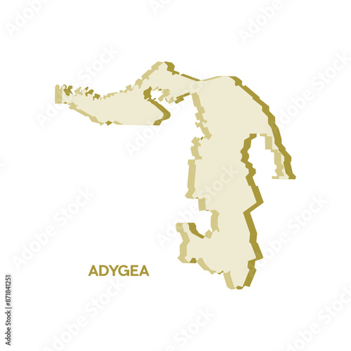 Adygea Map - World Map International vector template. Russia region silhouette vector illustration
