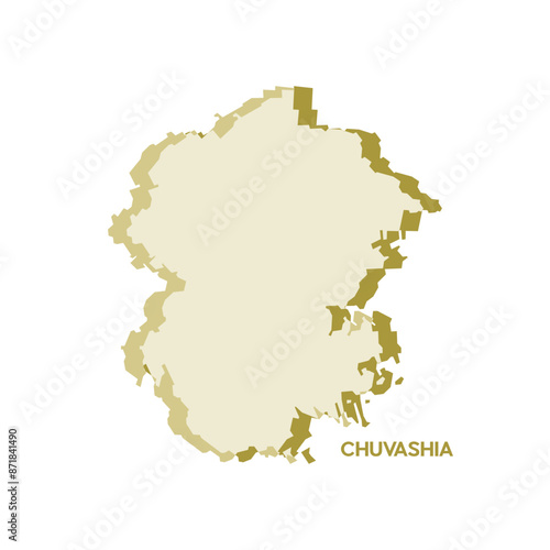 Chuvashia Map - World Map International vector template. Russia region silhouette vector illustration photo