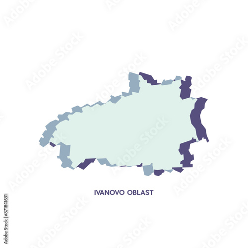 Ivanovo Oblast Map - World Map International vector template. Russia region silhouette vector illustration