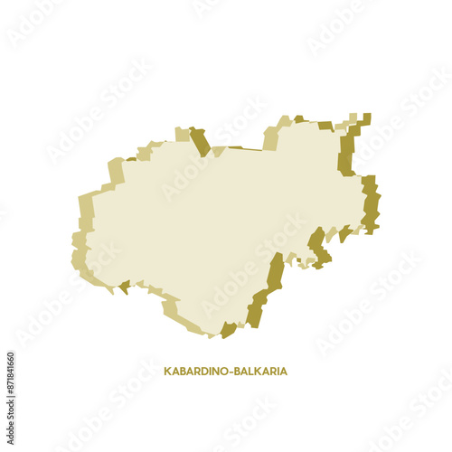 Kabardino-Balkaria Map - World Map International vector template. Russia region silhouette vector illustration