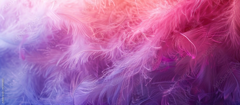An abstract festive background with a pink and purple feather, fluffy texture, and copy space image, evoking feelings of love and romance, ideal for Easter. An abstract festive background with a pink and purple feather, fluffy texture, and copy space image, evoking feelings of love and romance, ideal for Easter.