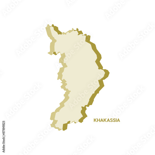 Khakassia Map - World Map International vector template. Russia region silhouette vector illustration