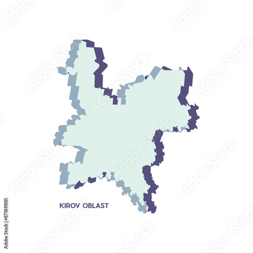Kirov Oblast Map - World Map International vector template. Russia region silhouette vector illustration