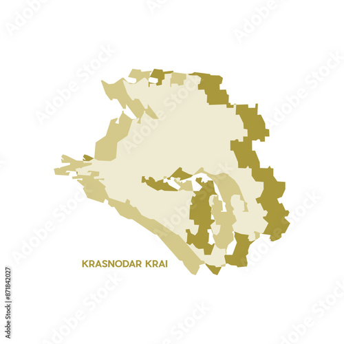 Krasnodar Krai Map - World Map International vector template. Russia region silhouette vector illustration