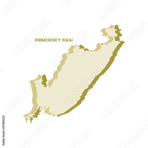 Primorsky Krai Map - World Map International vector template. Russia region silhouette vector illustration
