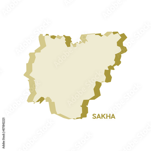 Sakha Map - World Map International vector template. Russia region silhouette vector illustration