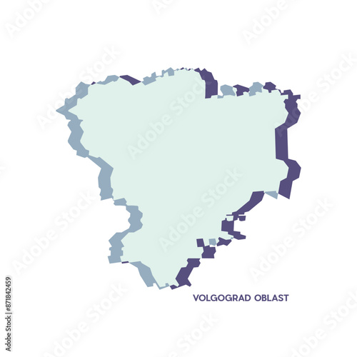 Volgograd Oblast Map - World Map International vector template. Russia region silhouette vector illustration