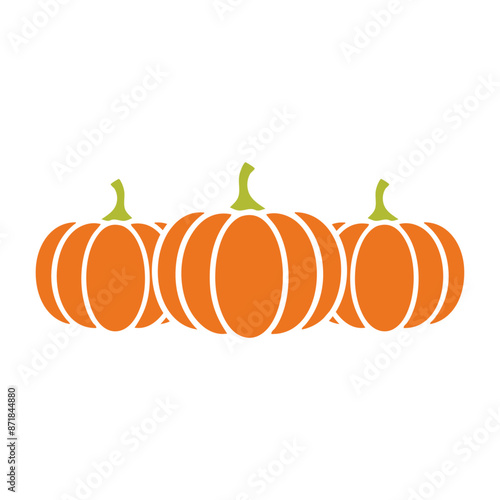 Logo con silueta de tres calabazas en horizontal para su uso en felicitaciones y tarjetas