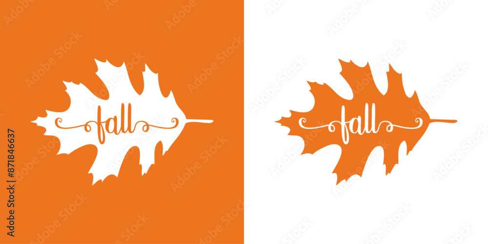 Letrero Fall Logo con texto manuscrito fall con línea de decoración de caligrafía ...