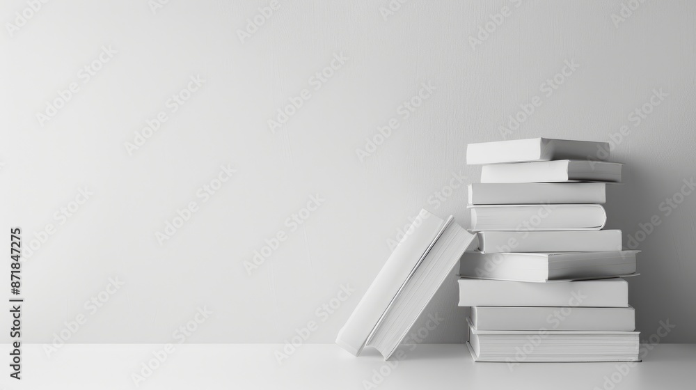 White books on white background White books on white background