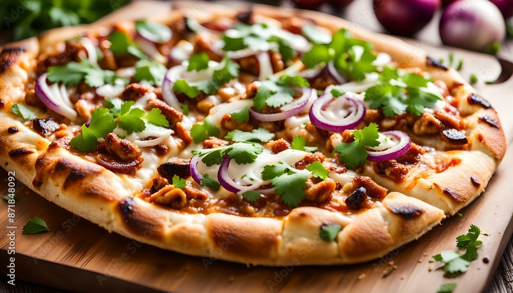 Homemade Barbecue Chicken Pizza with Onions and Cilantro
Homemade Barbecue Chicken Pizza with Onions and Cilantro