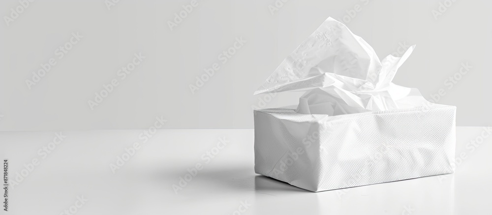Clean white tissues with copy space image on white background. Clean white tissues with copy space image on white background.
