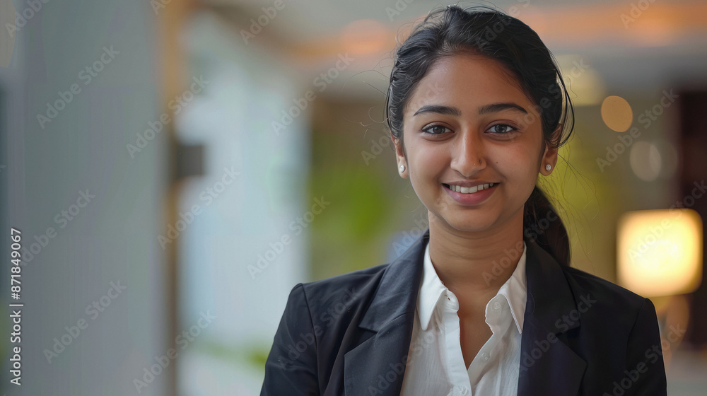 Fototapeta premium young indian businesswoman standing confidantly