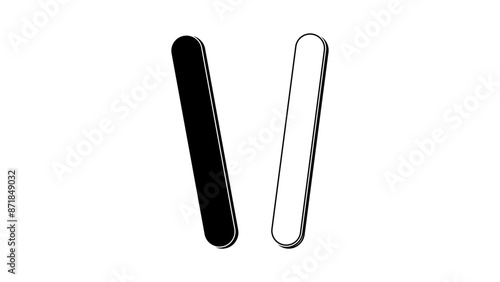 medical tongue depressor, black isolated silhouette