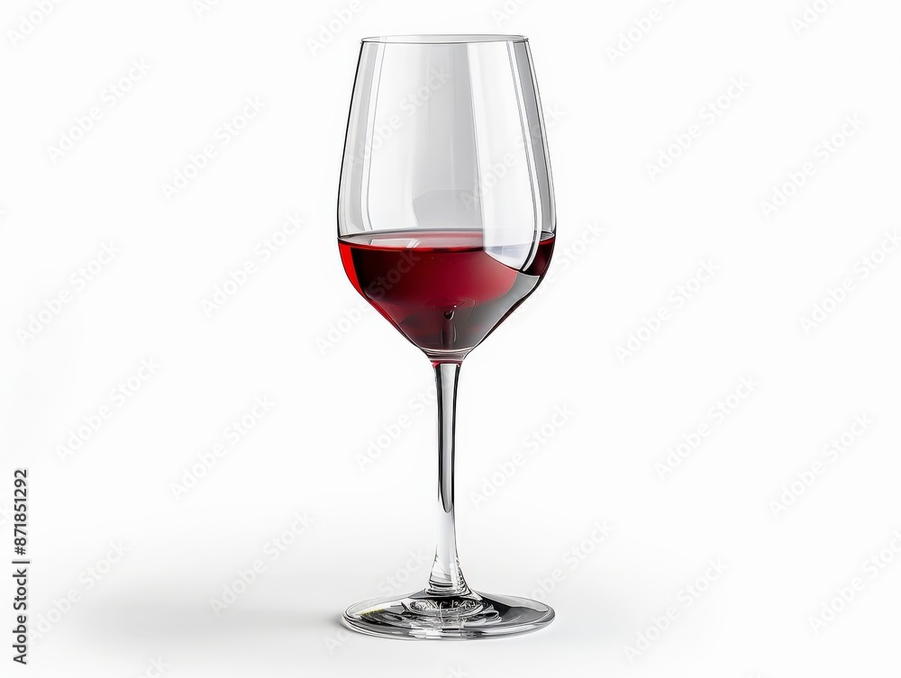 Elegant glass of red wine on white background, perfect for restaurant menus, wine promotions, and elegant dining settings. Elegant glass of red wine on white background, perfect for restaurant menus, wine promotions, and elegant dining settings.