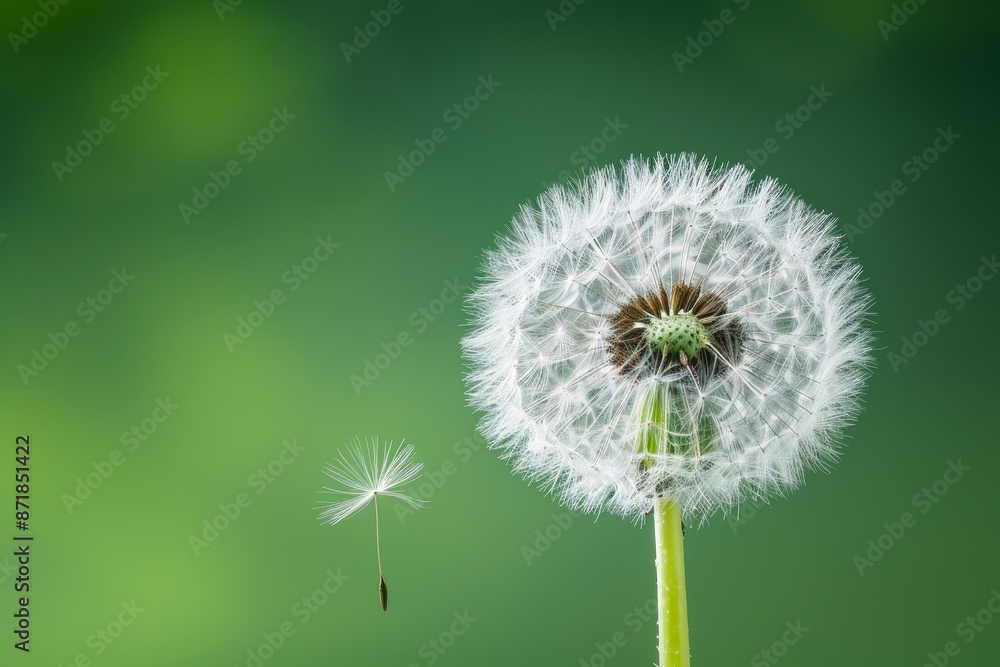 Detailed macro capture of dandelion seeds prepared for dispersal in close up view Detailed macro capture of dandelion seeds prepared for dispersal in close up view